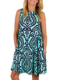 Zantec Vestido Flojo, Suelto, impresión para Las Mujeres, Vestido Largo de la Rodilla de la Falda para la Primavera Verano