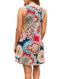 Zantec Vestido Flojo, Suelto, impresión para Las Mujeres, Vestido Largo de la Rodilla de la Falda para la Primavera Verano