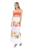 B07D1BSVT8 Falda/Vestido Estampado Floral con Encaje -Village Venture - Fresca y Casual 100% Algodón (Unitalla, Naranja) Mod 150