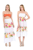 B07D1BSVT8 Falda/Vestido Estampado Floral con Encaje -Village Venture - Fresca y Casual 100% Algodón (Unitalla, Naranja) Mod 150