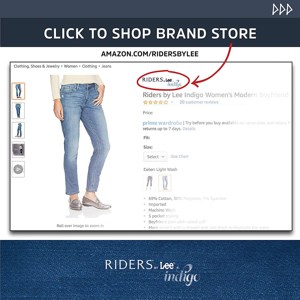 Riders by Lee índigo Camisa Tejida de Manga 3/4 de fácil Cuidado para Mujer